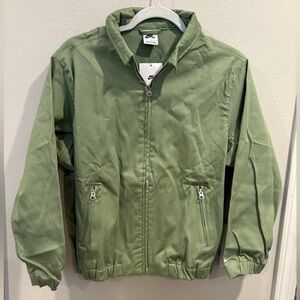 Nike SB Skate Coaches Jacket Kids Size Large 14/16 FN9214-386 Military Green